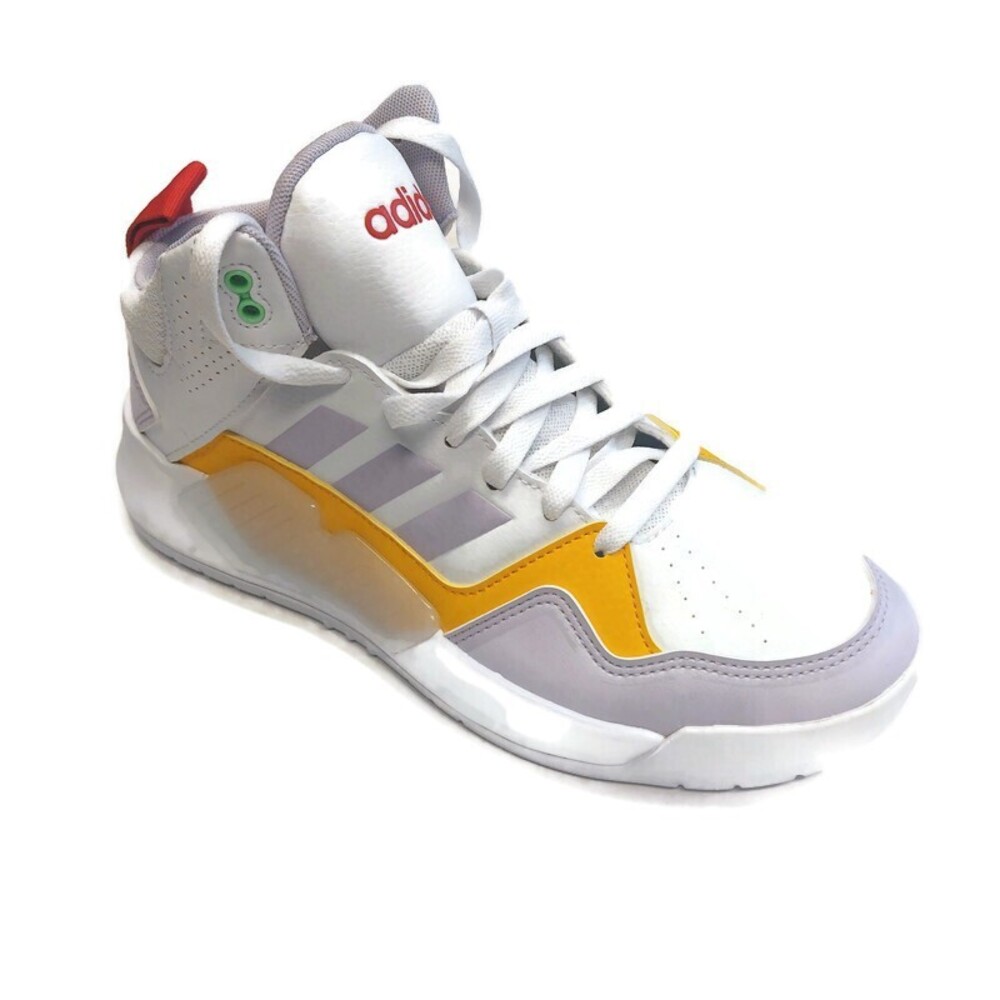 Adidas Womens Sz 7.5 PLAY9TIS 2.0 Basketball Shoes Sneakers G55057 White Yellow